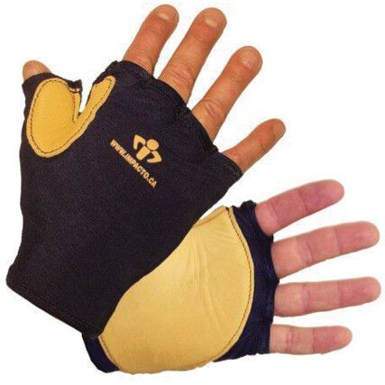 502-20, Impact Gloves, Blue/Yellow, Nylon, Leather Coating, EN388: 2003, 1, 2, 4, 4, Size M