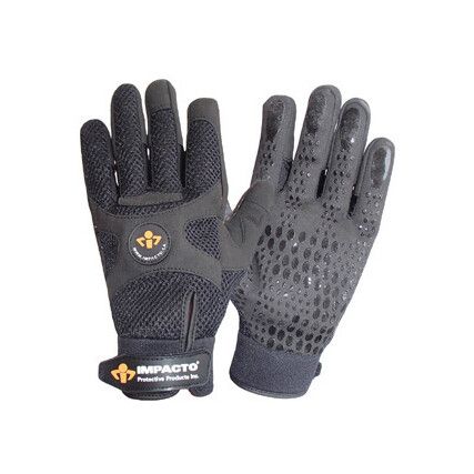 BG408, Anti Vibration Gloves, Black/Blue, Leather, Mesh Coating, EN388: 2003, 1, 2, 2, 1, Size L