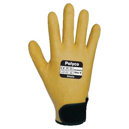 DR300 Imola, Cold Resistant Gloves, Yellow, Fleece Liner, Nitrile Coating, Size 9