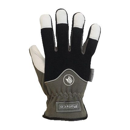 FM2 Freezemaster II, Cold Resistant Gloves, Black/Grey/White, Fleece Liner, Leather Coating, Size 8
