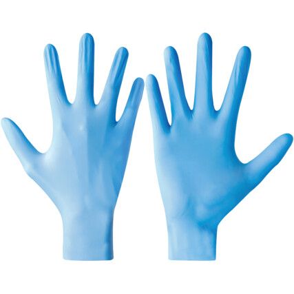 Shield GD19 Disposable Gloves, Blue, Nitrile, 3.1mil Thickness, Powder Free, Size S, Pack of 100