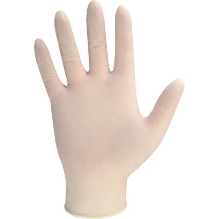 Bodyguard 4 GL888 Disposable Gloves, White, Latex, 4mil Thickness, Powder Free, Size S, Pack of 100