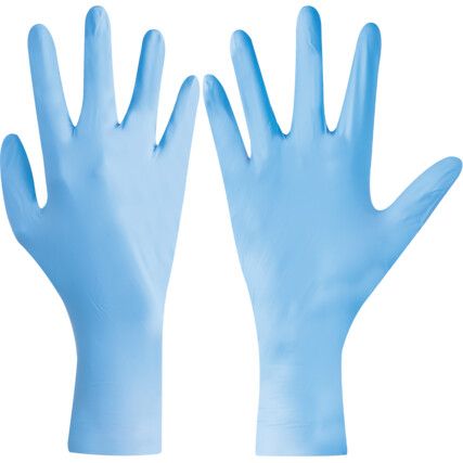 Bodyguard GL8911 Disposable Gloves, Blue, Nitrile, 4.7mil Thickness, Powder Free, Size S, Pack of 100