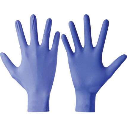 Finite P Indigo Disposable Gloves, Blue, Nitrile, 4.7mil Thickness, Powder Free, Size 7, Pack of 100