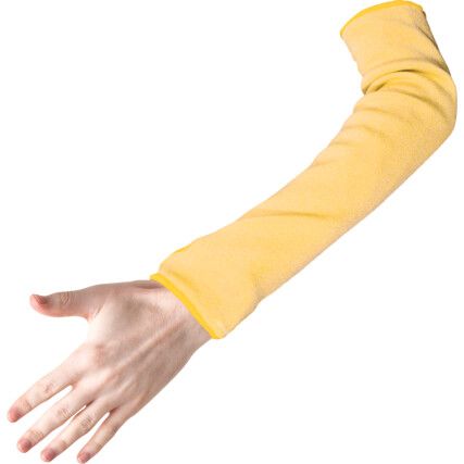 Cut Resistant Sleeve, Yellow, Kevlar®, 10", EN388 1, 3, X, 4