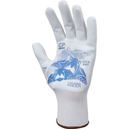 430 CP Neon Insider, Puncture Resistant Gloves, Blue/White, TurtleSkin Protective Fabric®, Uncoated, EN388: 2003, 4, 5, 4, 3, Size M