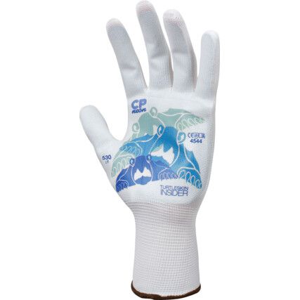 530 CP Neon Insider, Puncture Resistant Gloves, Blue/White, TurtleSkin Protective Fabric®, Uncoated, EN388: 2003, 4, 5, 4, 4, Size L