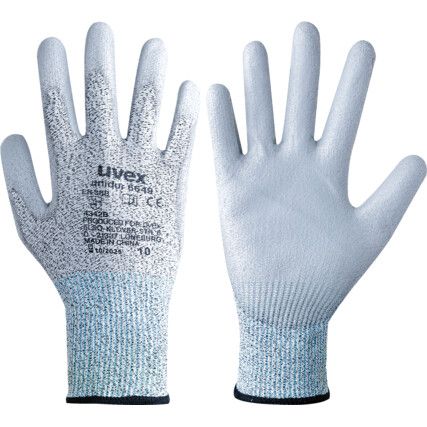 Unidur, Cut Resistant Gloves, Grey,  PU Palm, Elastane Liner, EN388: 2016, 4, 3, 4, 2, B, Size 6