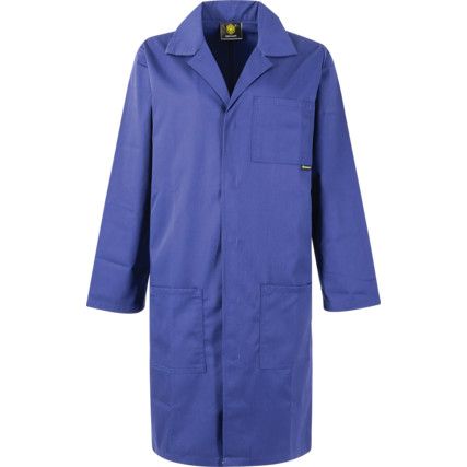 Warehouse Coat, Reusable, Men, Royal Blue, Cotton/Polyester, Size 42