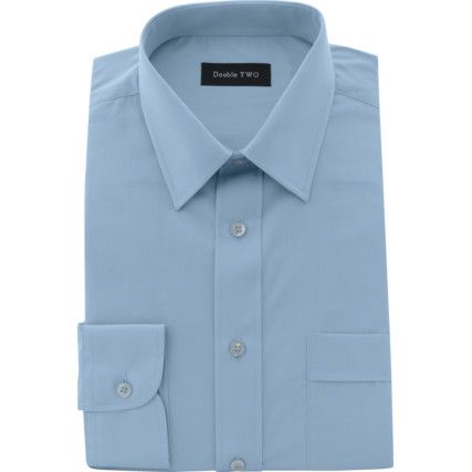 Shirt, Men, Light Blue, Cotton/Polyester, Long Sleeve, 16.5" Collar