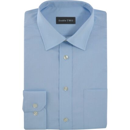 Men's 15.5in Long Sleeve Blue Poplin Shirt
