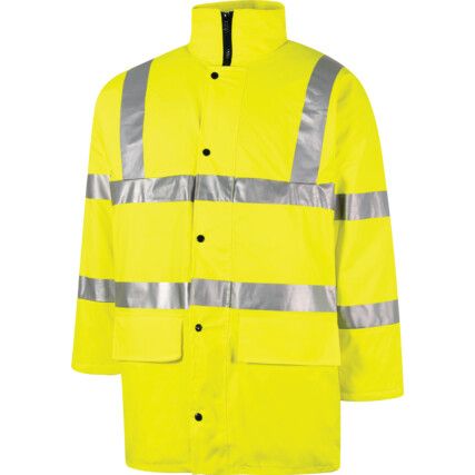 Hi-Vis Breathable Jacket, Large, Yellow, Polyester, EN20471