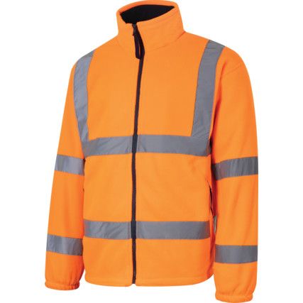 Hi-Vis Fleece Jacket, EN20471 Orange, Medium