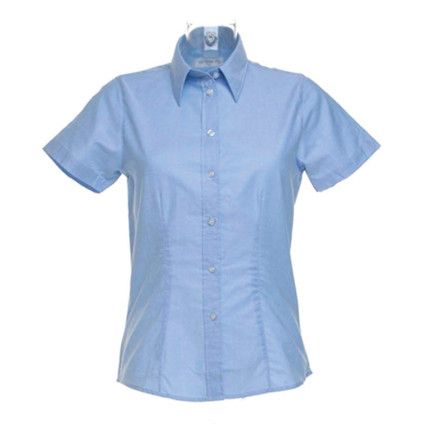 Oxford Shirt, Women, Light Blue, Short Sleeve, Size 12