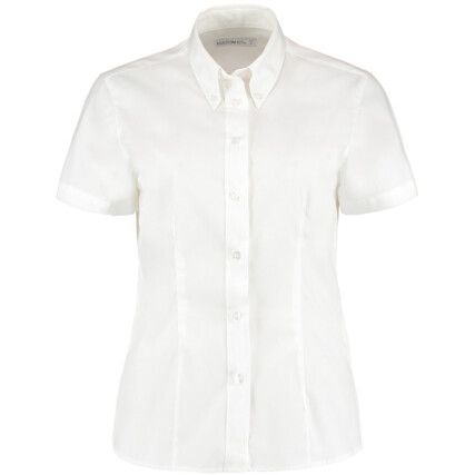 Kk701 Ladies Size 12 Short Sleeve White Formal Blouse