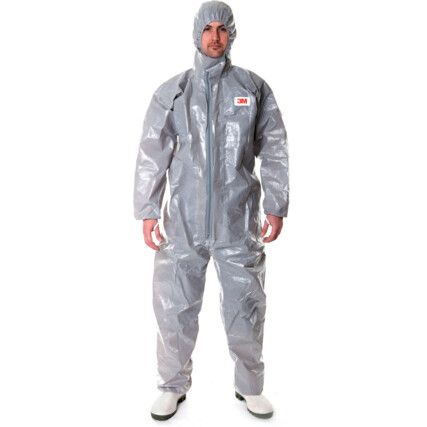 4570, Chemical Protective Coveralls, Disposable, Type 3/4/5/6, Grey, Laminates, Zipper Closure, Chest 48-50", XL