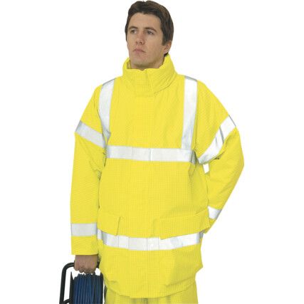 Flame Retardant Jacket, Yellow, Carbon Fibre/Cotton/Polyester, M