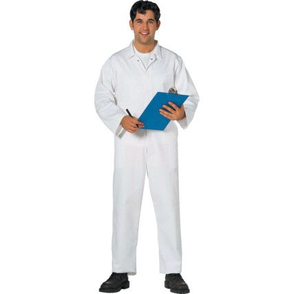 Boilersuit, White, Cotton/Polyester, Chest 40-42", M