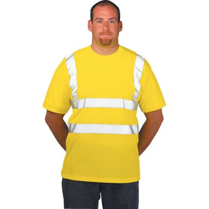 T-Shirt, Unisex, Yellow, Cotton/Polyester, M