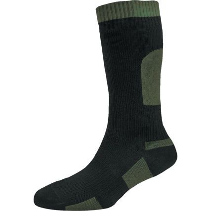 Waterproof Socks, Unisex, Black/Green, Merino Wool, Size S