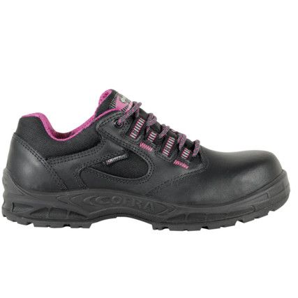 Safety Shoes, Women, Black, Wide Fitting, Leather Upper, Metal Free Toe Cap, S3, SRC, Size 6.5
