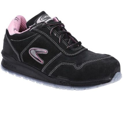 Alice, Safety Trainers, Women, Black/Pink, Leather Upper, Aluminium Toe Cap, S3, Size 5