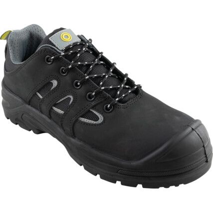 Safety Trainers, Black, Leather Upper, Composite Toe Cap, S3, Size 10