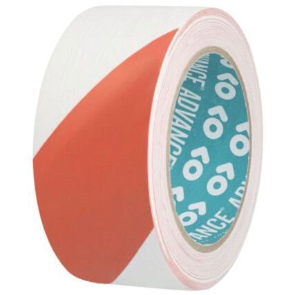 AT8H Adhesive Hazard Tape, PVC, Red/White, 50mm x 33m