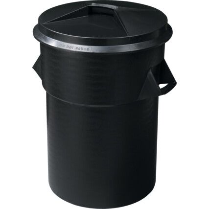 IWC6 Hygiene Black Waste Bin - 95 Litre
