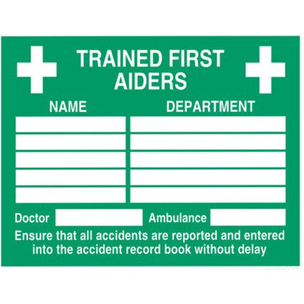 First Aiders Rigid PVC Sign 300mm x 200mm