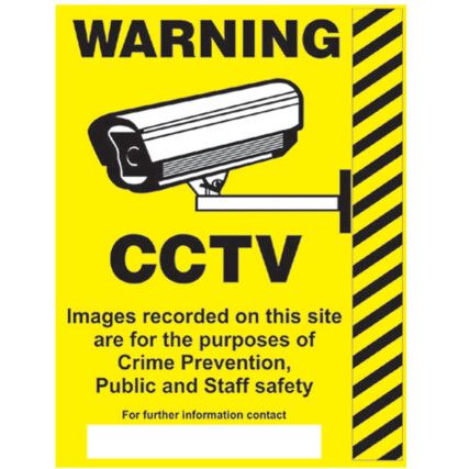CCTV in Operation Rigid PVC Warning Sign 300mm x 400mm