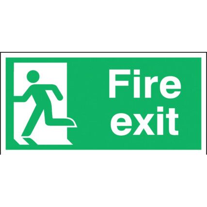 Fire Exit Man Left Rigid PVC Sign 300mm x 150mm