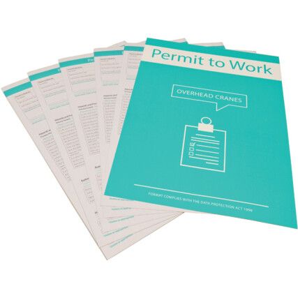 PERMIT TO WORK BOOK - OVERHEAD CRANES (PACK OF 10)