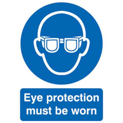 Eye Protection Must be Worn Vinyl Sign 297 x 420mm