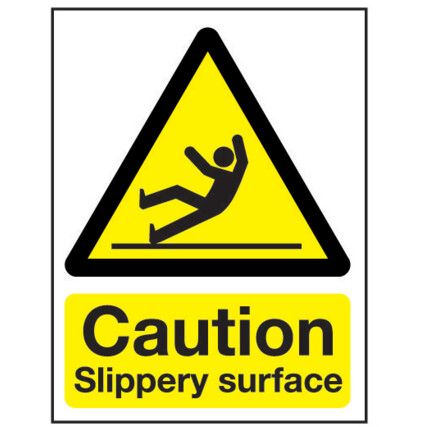 Slippery Surface Rigid PVC Caution Sign 148mm x 210mm