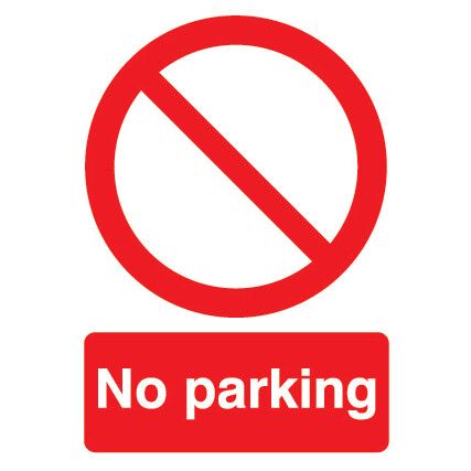 No Parking Rigid PVC Sign 210mm x 297mm