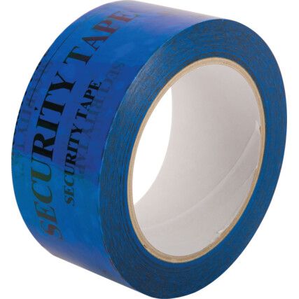'Tamper Evident Security' Adhesive Safety Tape, Polypropylene, Blue, 48mm x 50m