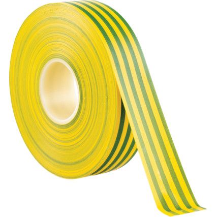 AT7 Electrical Tape, PVC, Green/Yellow, 19mm x 33m, Pack of 1